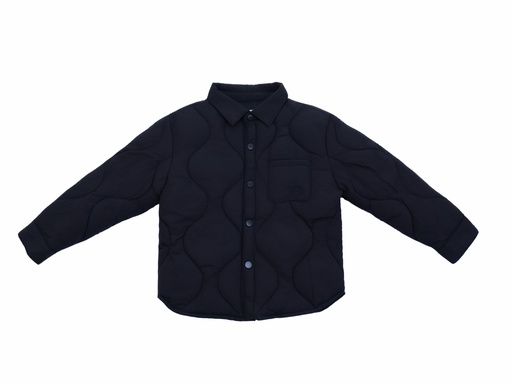 25728 Pocketed Coat with Collar - Navy Blue