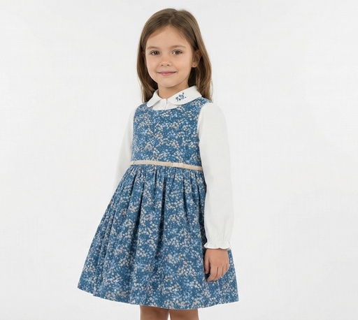 25730 Shirted Pinafore Dress Patterned