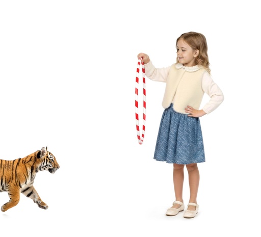 25731 ENSEMBLE 3 PIÈCES GILET EN PELUCHE POUR FILLE ÉCRU