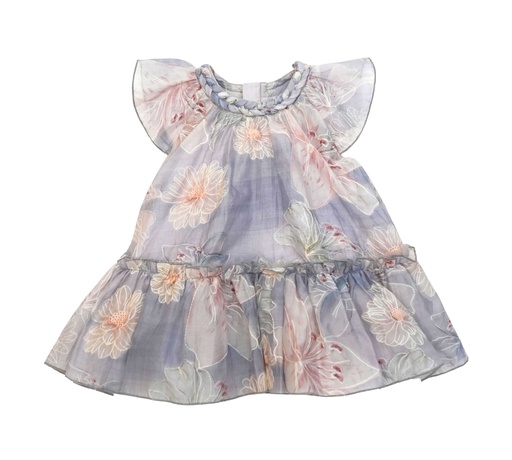 26011 Knit Collar Floral Dress Patterned