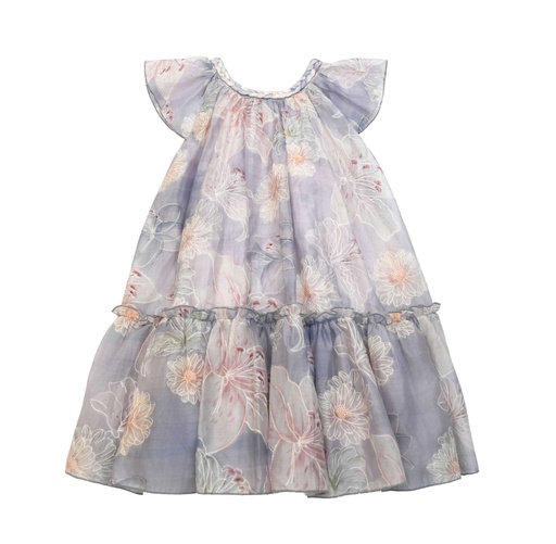 26211 Knit Collar Floral Dress Patterned