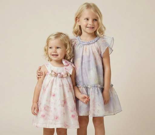 26211 ROBE À COL TRICOT À MOTIFS FLORAL