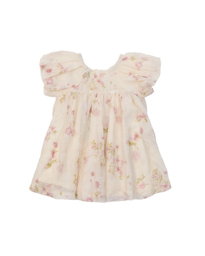 26013 Embroidered Floral Dress Patterned